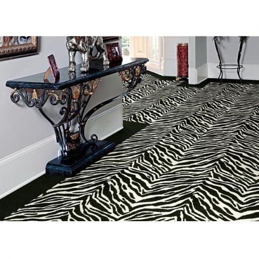 Custom Silhouette Zebra, 100% Nylon Area Rug