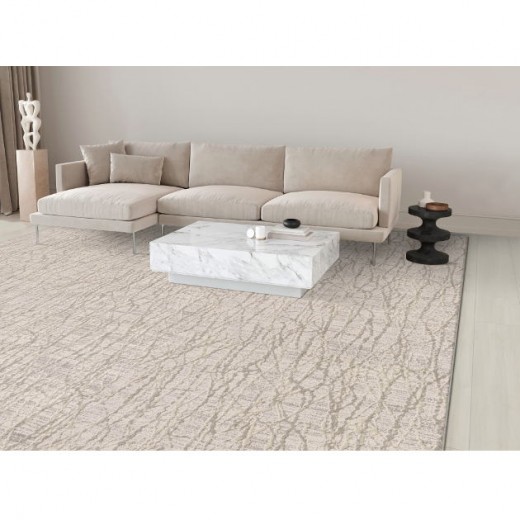 Custom Wavelength Metal, 58% Polysilk/42% Royaltron Polypropylene Area Rug