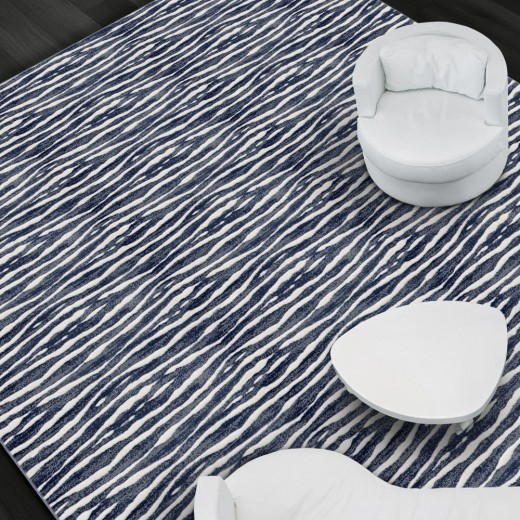 Custom Tidal Indigo, 74% SD Royaltron Polypropylene and 26% Polysilk Area Rug