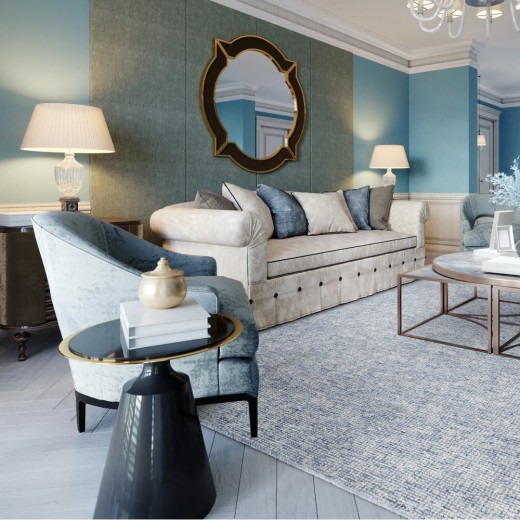 Custom Turret Khaki, 55% wool / 45% polysilk Area Rug